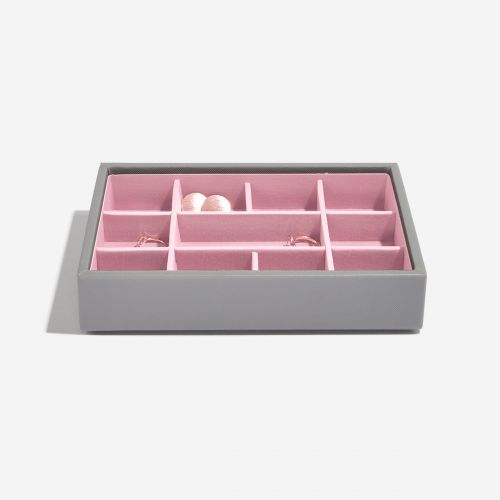 małe pudełko na drobną biżuterię Mini szaro-różowe