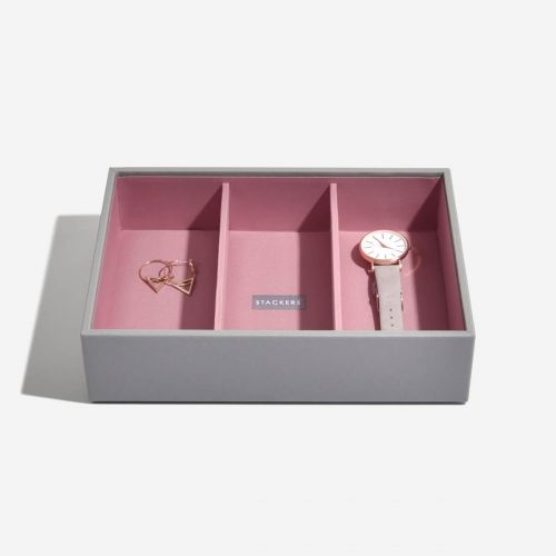 pudełko na biżuterię i zegarki Classic szaro-różowe