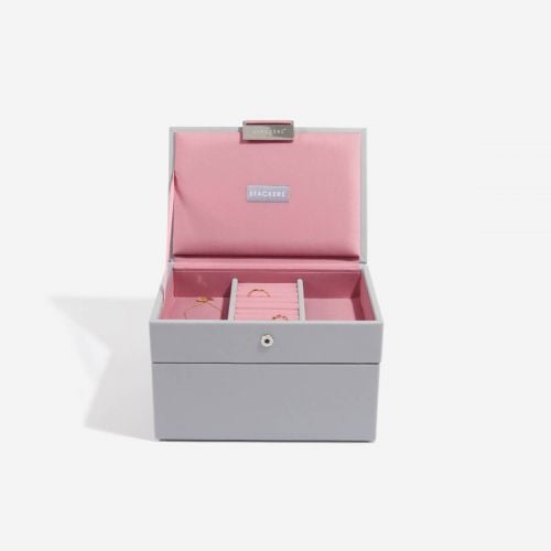 pudełko na biżuterię Mini szaro-różowe