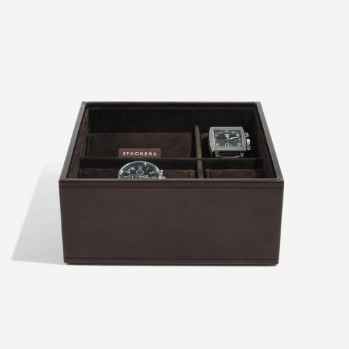 pudełko na zegarki kwadratowe czekoladowe